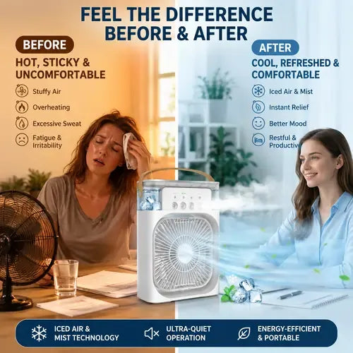 Mini Air Cooler Fan 3 Speed Portable USB Cooler for Home Office